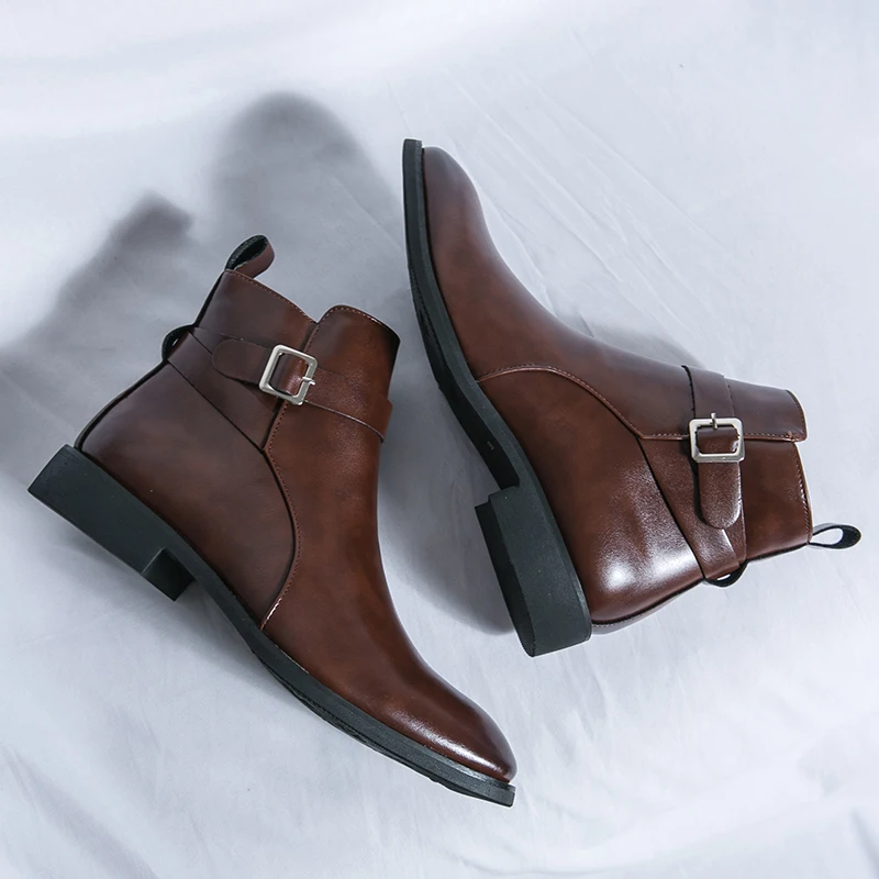 Men Formal Wear With Boots - مصمم الأزياء الرجالية أحذية جلدية مدببة