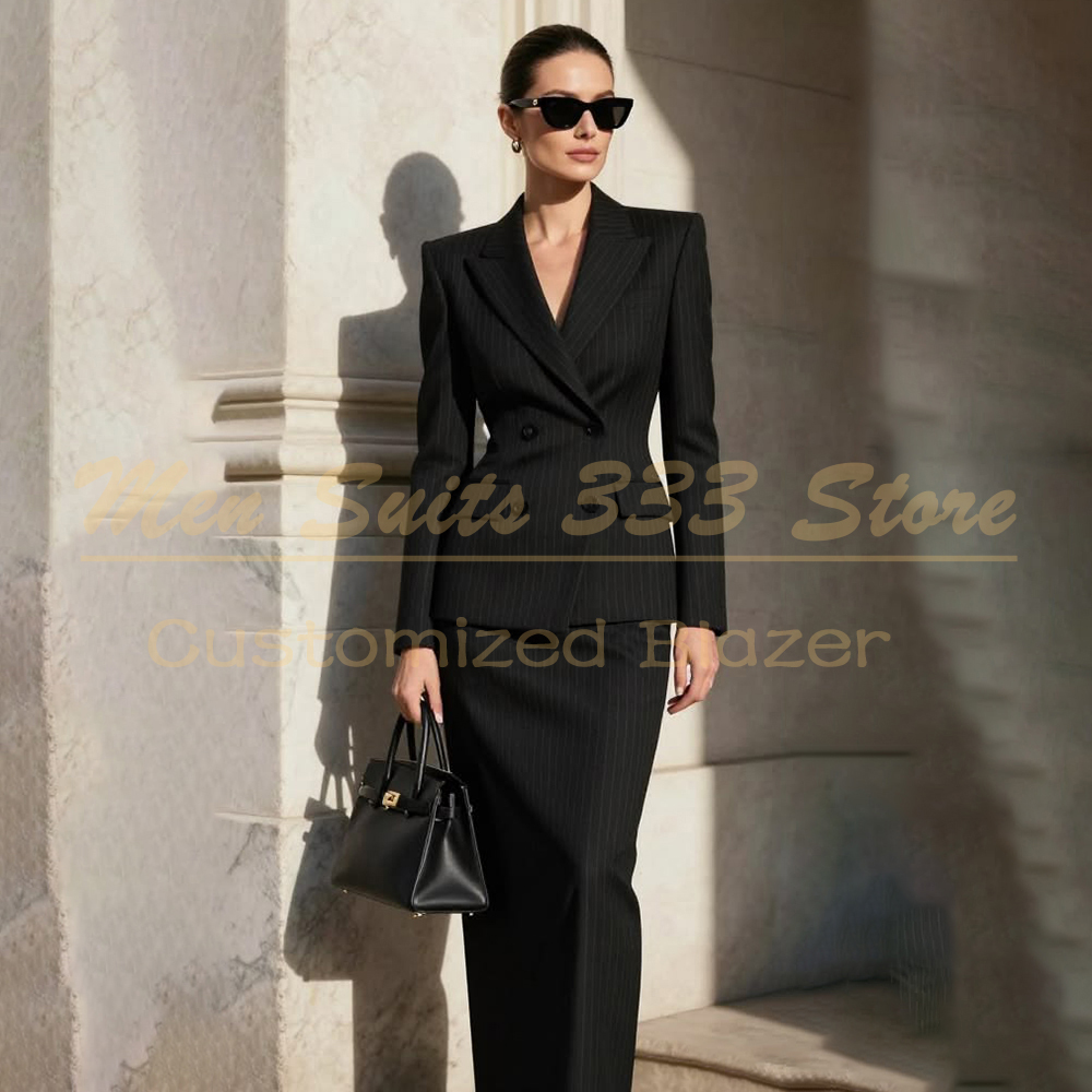 بدلة نسائية رسمية بخطوط سوداء  - مراجعة Men Formal Wear All Black وسعره