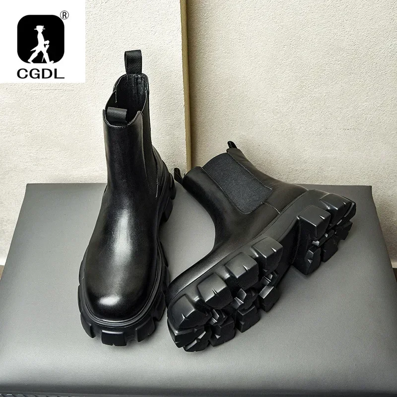 جلد طبيعي سميكة سوليد الرجال ا - مراجعة Men Formal Wear With Boots وسعره