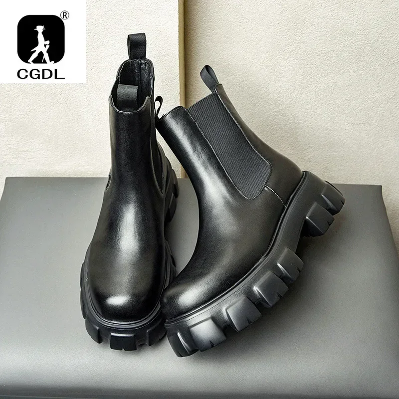 جلد طبيعي سميكة سوليد الرجال ا - مراجعة Men Formal Wear With Boots وسعره