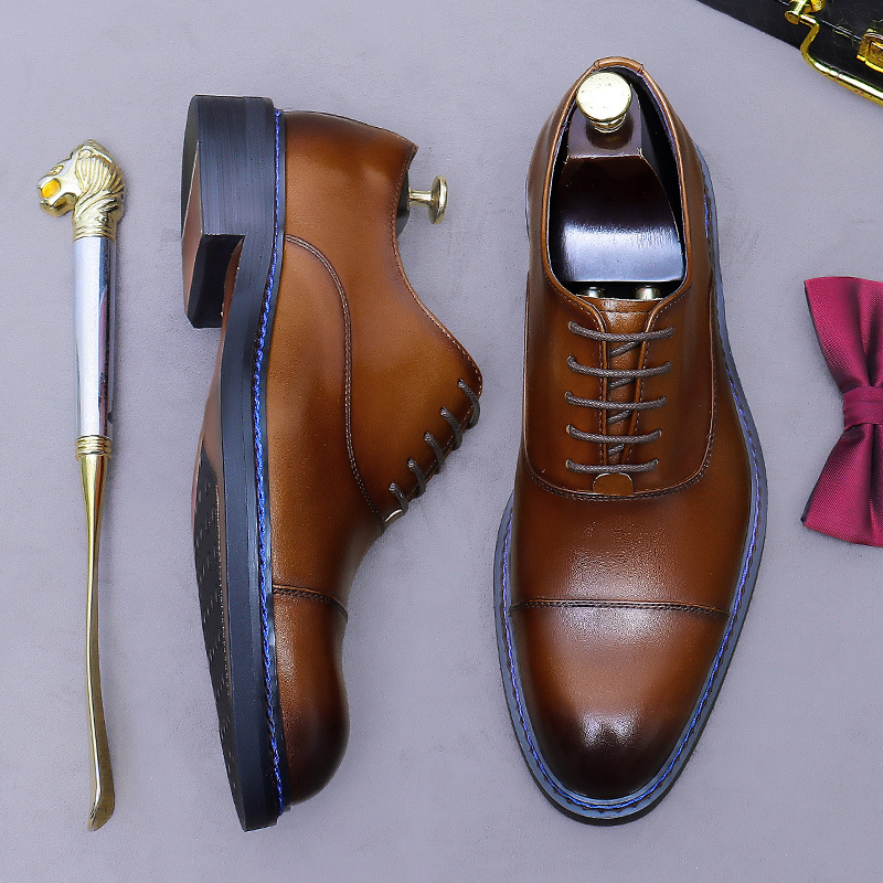 أحذية أكسفورد كونياك جلد طبيعي - مراجعة Formal Men Daily Wear Footwear وسعره